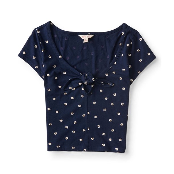 Camiseta básica con margaritas Aeropostale para mujer azul extragrande