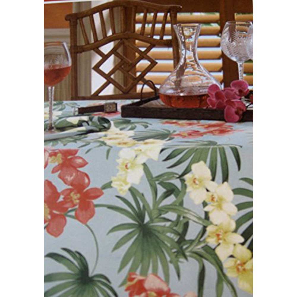 Tommy Bahama African Orchid Indoor/Outdoor Tablecloth, 60-by-102 Inch