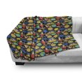 thumbnail image 2 of Outer Space Soft Flannel Fleece Throw Blanket, Childish Cartoon with Astronaut Animals and Heavenly Bodies, Cozy Plush for Indoor and Outdoor Use, 50" x 60", Multicolor, by Ambesonne, 2 of 5