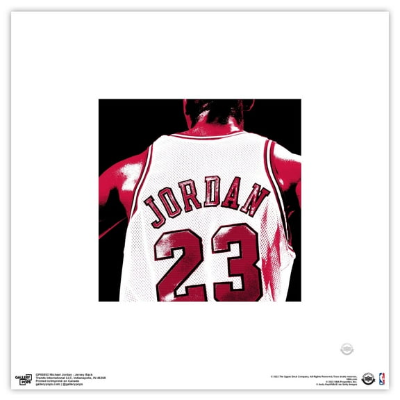 Gallery Pops Michael Jordan - Jersey Back Wall Art, Unframed Version, 12" x 12"