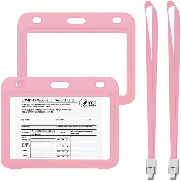 Protectores De Tarjetas De Vacunación Portatarjetas De Identificación Transparentes Con Cordones Para Profesores Estudiantes Enfermeras 2 Uds matsuzay EL017151-02