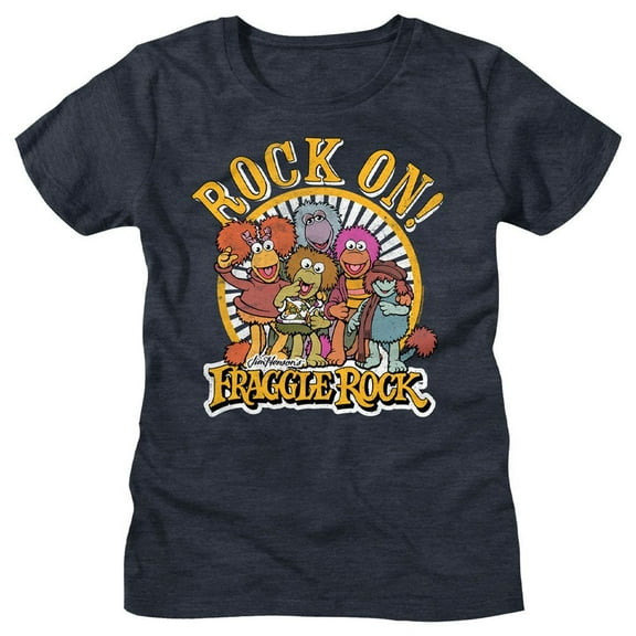 Fraggle Rock Rock On Navy Heather Women's T-Shirt