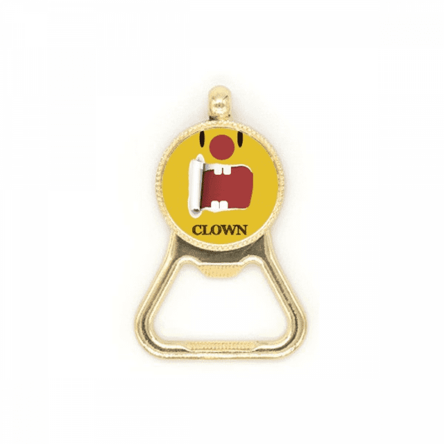 Funny Yellow Clown Emotion Laugh Beer Bottle Cap Opener Stainless Steel Key Chain