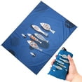 thumbnail image 1 of Graflsoa Tapis de Plage Design Poisson Bleu 210T Polyester & TPU, Plusieurs Tailles (1x1.4m à 2x2.1m), Léger & Portable, Inclut une Pochette pour un Rangement Facile, 1 of 6