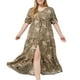 thumbnail image 2 of Vestido Corto de Verano con Cuello en V de Manga Corta Impreso, Vestido de Moda Casual para Mujeres, 2 of 6