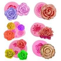 6pcs 3D Flower Silicone Mold Fondant Cake Decorating Chocolate Sugarcraft Mould DIY