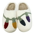thumbnail image 5 of PacificPlex Womens Smiley Preppy Smile Slippers Retro Cozy Plush (9-10.5, String Lights), 5 of 7