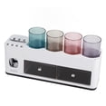 thumbnail image 3 of Automatic toothpaste squeezer rack Toothbrush Storage Rack Inverted Magnetic Adsorption Toothbrush Holder Toothpaste Squeezer 4 Clear Black Cups ANGGREK Otros, 3 of 8