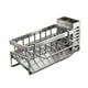 thumbnail image 2 of Estante organizador de fregadero de cocina | Encimera de acero inoxidable Multifunción Almacenamiento para esponjas Jabón Cepillos Utensilios | Bandeja de desagüe de toallero | Fácil instalación sin, 2 of 6
