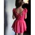 thumbnail image 5 of Arshiner Girls Ruffle Sleeve Ballet Leotard Criss-Cross Back Dance Dresses | Girls Ballet Leotard with Shiny Skirt, 2-11 Years, Toddler Dance Dresses, 5 of 5