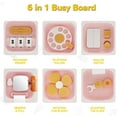 thumbnail image 2 of Facvoer Montessori Sensory Toys Board for 1-3 Year Olds, Baby Busy Board for Fine Motor Skills, Educational Travel Kids Toys for 1 2 3 Years Old, Christmas Birthday Gift for Boys & Girls, Pink, 2 of 8