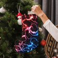 thumbnail image 5 of Uemuo Red And Blue Lightning Print Christmas Stockings, 18inch Xmas Hanging Stocking Decorations for Christmas Party Family Decor, 5 of 7