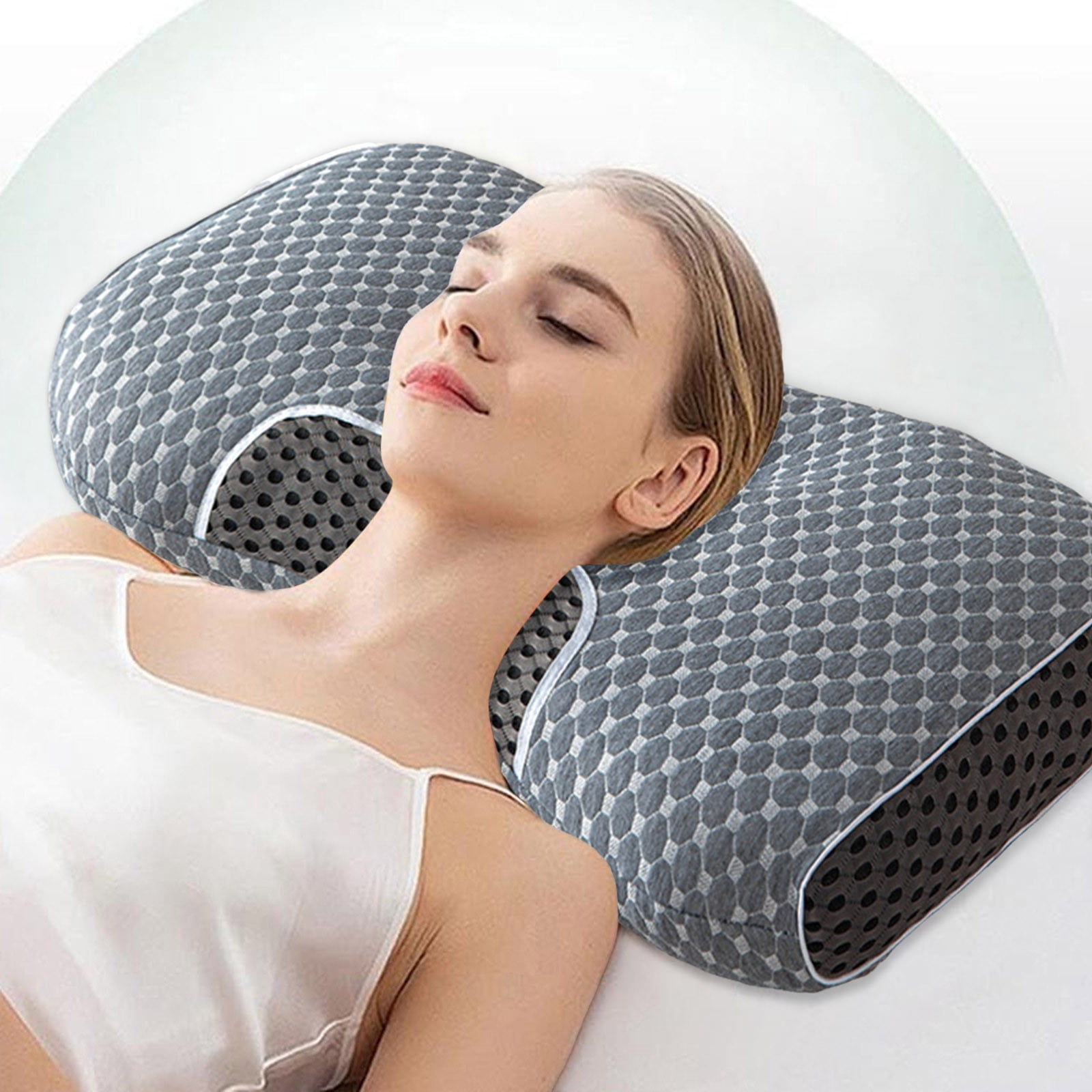 Ergonomic Cervical Pillow for Neck & Shoulder Pain Relief - Memory Foam Contour Pillow for Side & Back Sleepers, Orthopedic Support for Deep Sleep, Machine Washable & Non-Collapsing