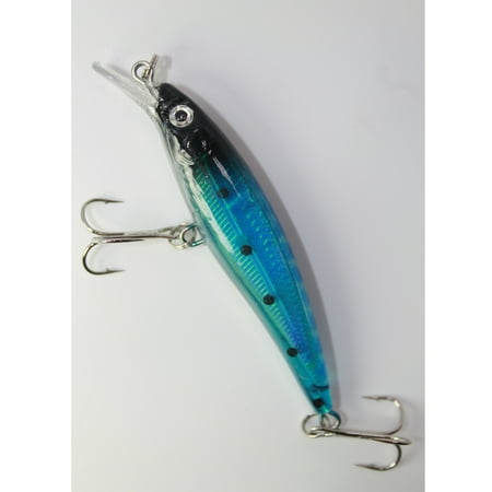 Wildlife Lures 4 inch Minnow Hard Fishing Lure Bait (Blue Tail Fish)