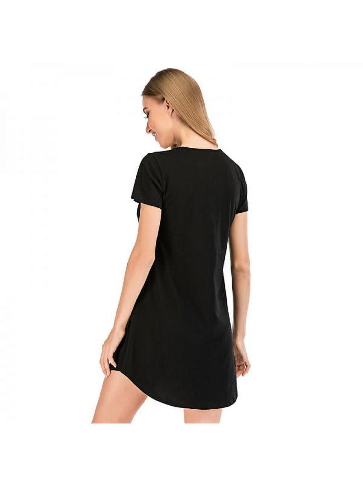 Hotolove Nightgown Womens Cotton Night Shirt for Sleeping Sleepwear Short  Sleeve Cute Print Sleep Shirts S-XXL (S, Black) : : Clothing,  Shoes & Accessories