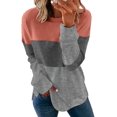 thumbnail image 1 of Sweat-shirt Décontracté à Col Rond à Manches Longues Imprimé à Rayures et Mollet, 1 of 6