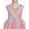 thumbnail image 4 of IBTOM CASTLE Toddler Flower Girl Dress Sequin Butterfly Princess Birthday Pageant Wedding Party Dresses V-Back Tulle Formal Gown Pink, 4 of 7