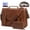 Brown, variant on 15.6 Inch Messenger Bag for Men Flap Vintage PU Leather Laptop Bag Work Briefcase with Wallet Satchel Computer Bag,Brown