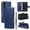 Blue, variant on Wallet Case for Samsung Galaxy A15 with Card Holder, PU Leather Flip Folio Shell Wrist Strap Stand Function Magnetic Closure Shockproof Protective Phone Cover for Samsung Galaxy A15, Black