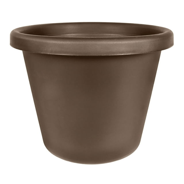 The HC Companies Pot de Fleurs Classique en Plastique Intérieur Extérieur 24 Pouces, Marron
