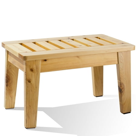 Style Backless Bench - Natural Hardwood Birch Water Resistant Multipurpose Non Slip Sturdy Wooden Backless Shaker Style Slated Bench Stool for Saunas Spas Bathtubs Showers or Outdoors