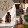 thumbnail image 5 of YAMB Tortoiseshell Print Glass Vase, 7.1" Modern Hand-Blown Decorative Table Centerpiece Vase, Thick Glass Amber Floral Container for Living Room Home Decor, 5 of 5