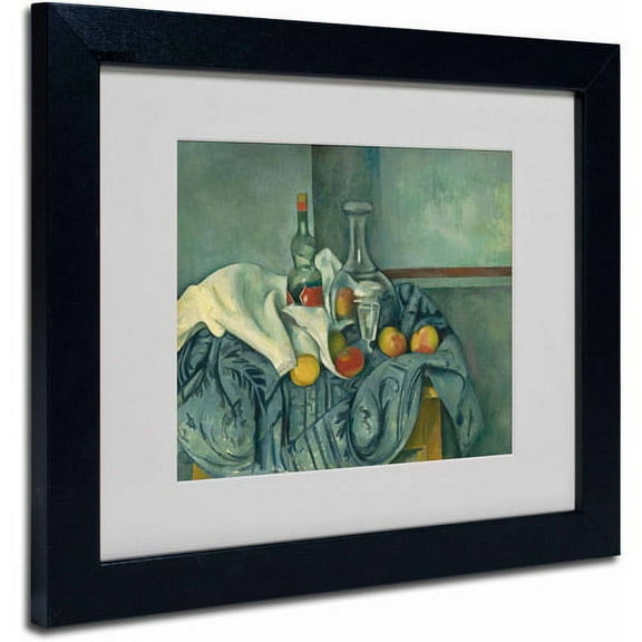 Trademark Fine Art "The Peppermint Bottle" Canvas Art by Paul Cezanne, Black Frame