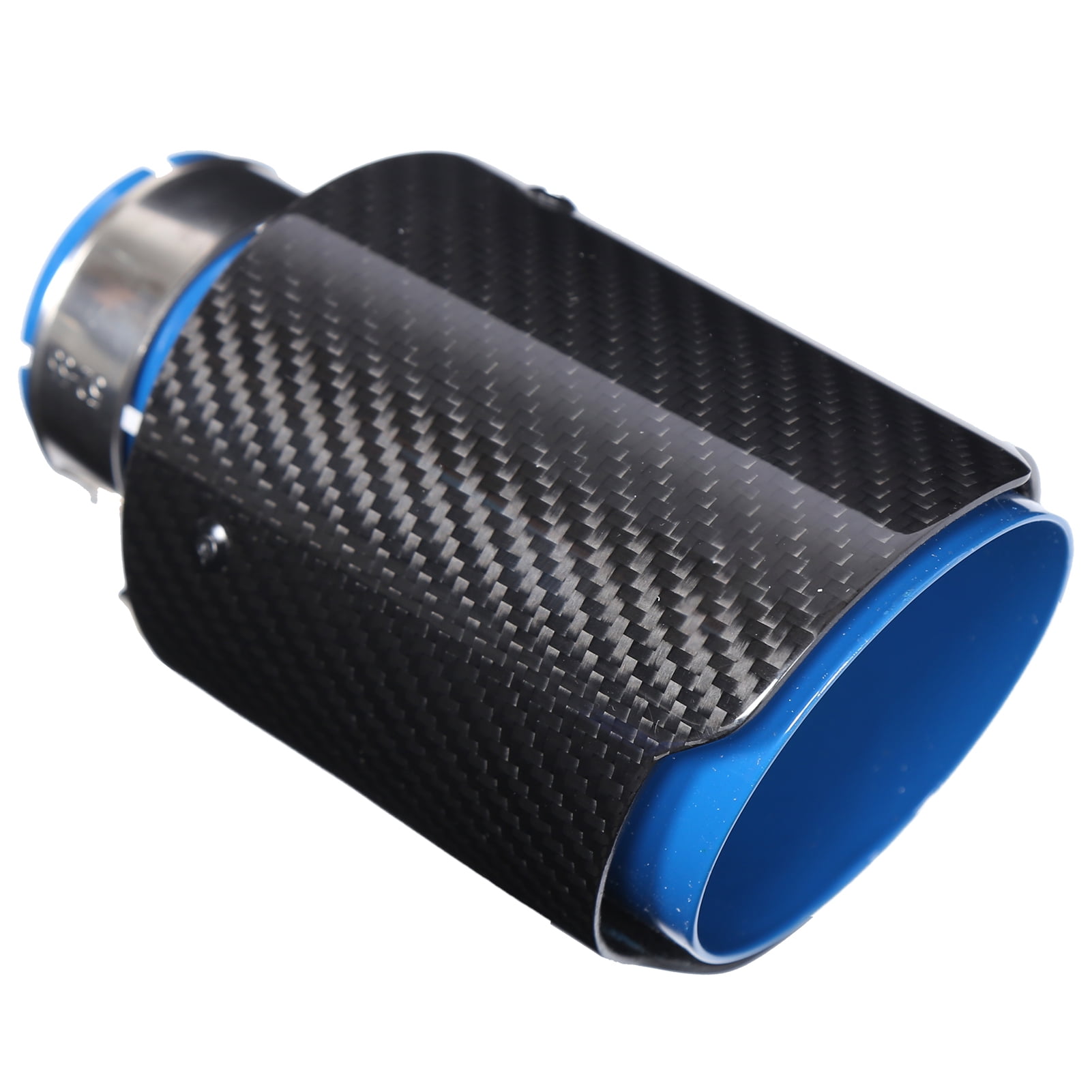 Universal Dual Exhaust Tip Glossy Carbon Fiber Stainless Steel Y-Shape