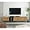 Wood, variant on 77 Inch Modern TV Stand for TVs Up to 80”, Minimalist Entertainment Center with 3 Cabinets & Open Shelves, Media Console Table with Storage for Living Room (White)