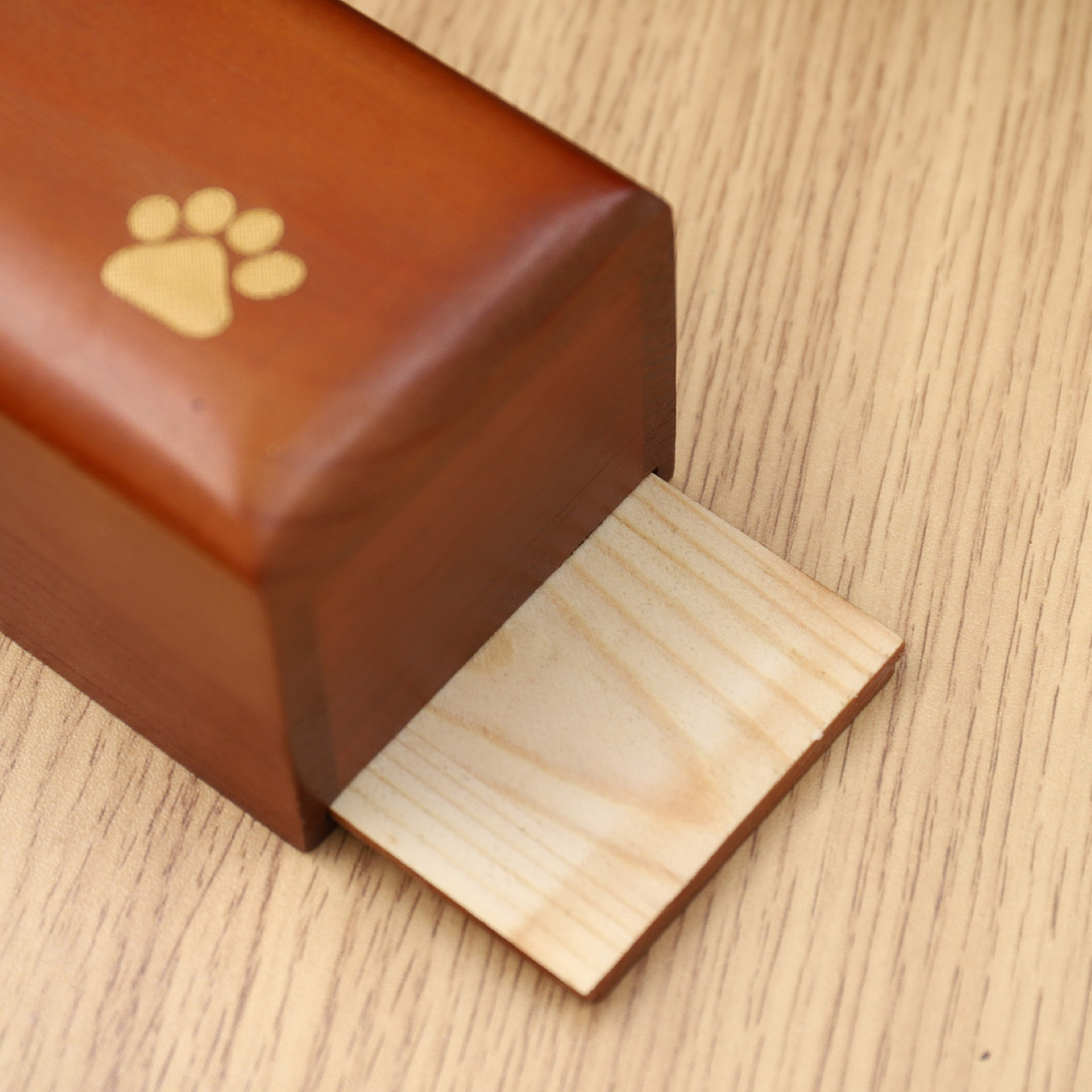 Dog Wood Urn Cremation Urn Memorial Gifts Memorial Paw Print Rememberable Urn for Deceased Pet Ashes