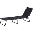 thumbnail image 2 of Resenkos Folding Chaise Lounge Pool Chairs, Outdoor Sun Tanning Chairs With 5-Level Reclining Back, Steel Frame, Black, 2 of 11