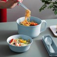 thumbnail image 6 of Pklyzj Clearance Straw Ramen Bowl Tableware Student Large Capacity Bowl Set Home Office Worker Dormitory Convenient Bowl Spoon Lunch Box Grocery & Essentials, 6 of 6