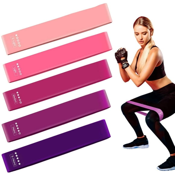 Athletics Fitness/Pilates Bands (Set of 5), Resistance Band Set, Great for Home Workout, Gym,