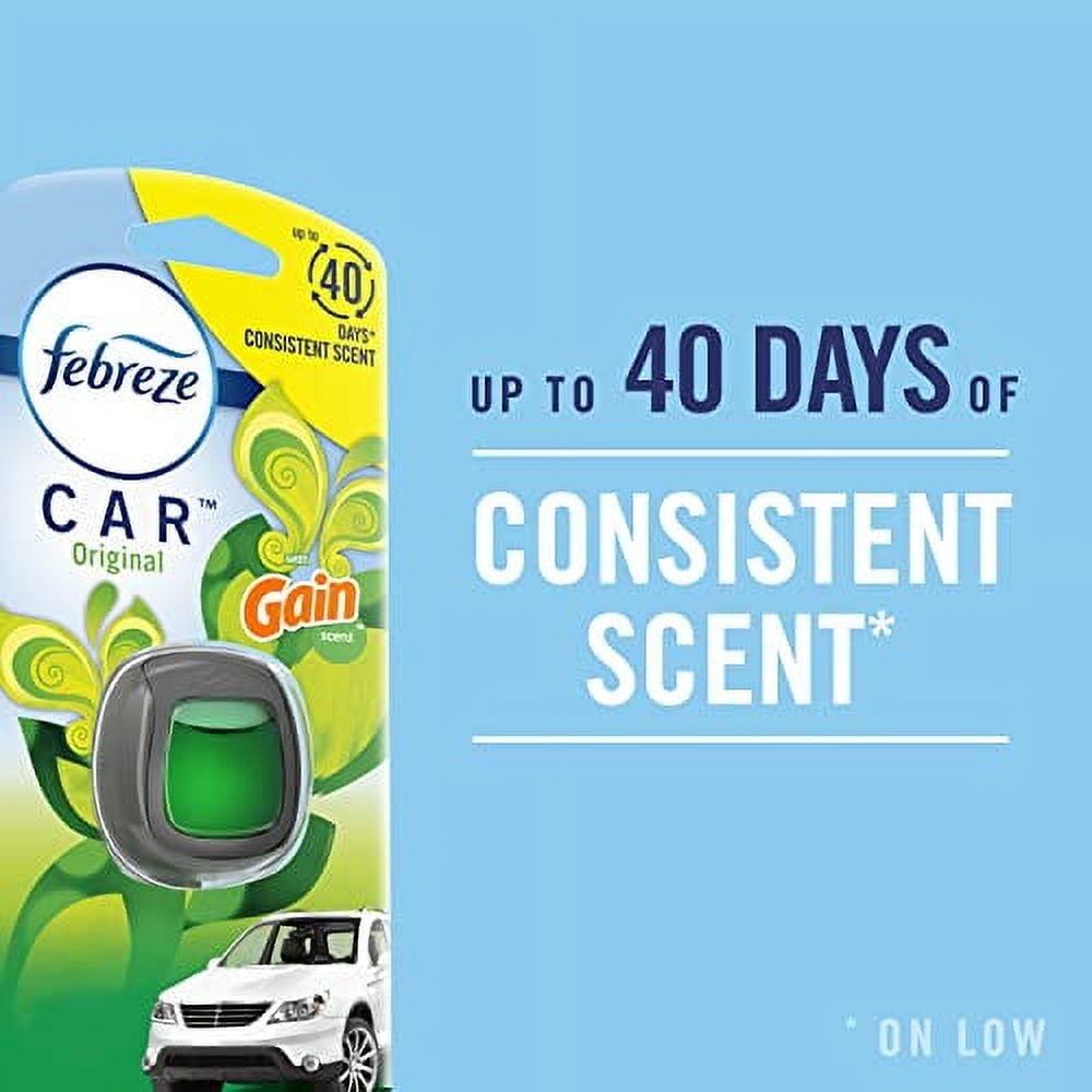 Febreze Car Air Freshener, Car Vent Clip and Odor Fighter, Gain Original Scent, 8 Count