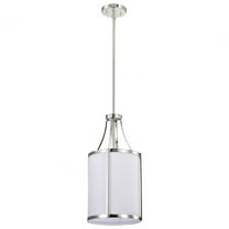 Nuvo Lighting Easton 1 Light Pendant Polished Nickel Finish White Linen Shade - Polished Nickel
