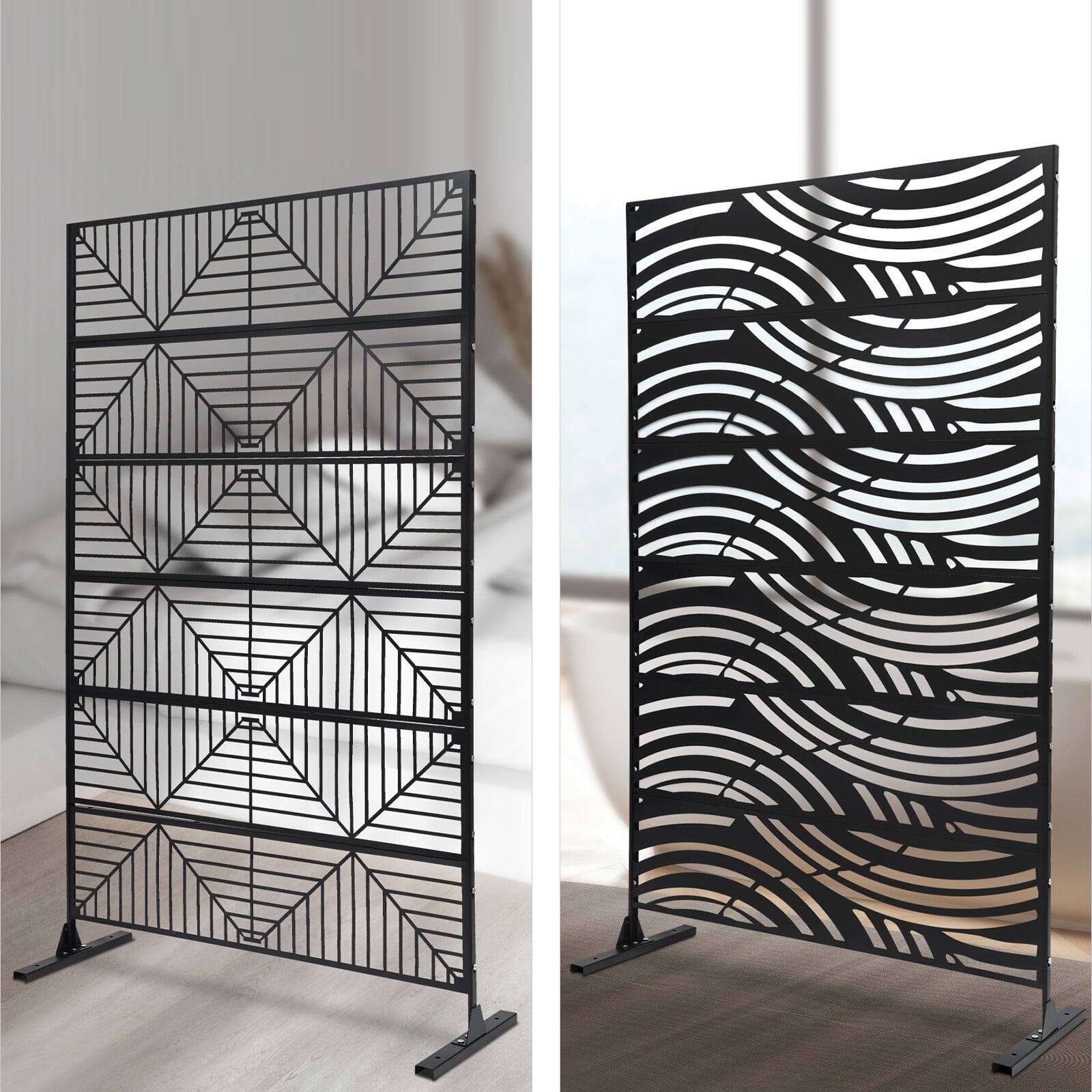 Garden Yard Decorative Fencing Screen Wall Ornamental Metal Garden Gates Panels 113.3*50*181cm for Balconies, Courtyards, Gardens