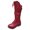 Red, variant on Women's Lace up Knee High Boots Wide Calf Leather Riding Boots Vintage Country Comfortable Motorcycle Boots