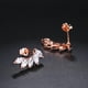 thumbnail image 3 of Pendientes de mujer con forma de ala de ángel y circonitas bañados en oro rosa, 3 of 6