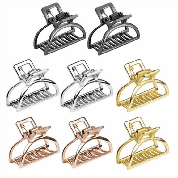 Small Hair Clips Metal Hair Claw Clips, Hair Accessories for Women Half Bun Hairpins for Thick - 8 Pack