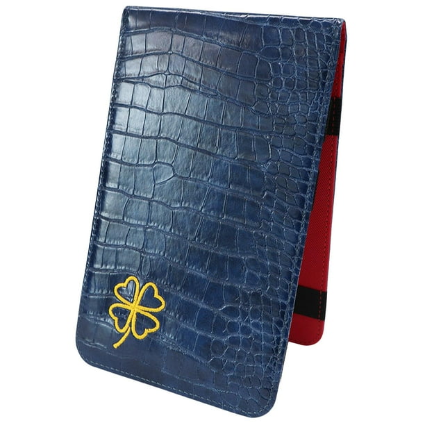 Portatarjetas de golf de cuero PU, para tarjetas de puntaje de golf con lazo para lápiz, cubierta de libro de yardas portátil para fiesta, Azul DYNWAVEMX Titular de la tarjeta de puntuación de golf