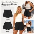 thumbnail image 5 of TEMOFON Womens Linen Shorts&nbsp;Summer Ruffle Waist Drawstring Wide Leg Pants with Pockets Casual Vacation Flowy Shorts S, 5 of 8