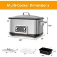 thumbnail image 2 of 8 Quart 12-IN-1 Multi Cooker, Digital Programmable Slow Cooker with LED Display & Timer, 1250W Rice Cooker with Nonstick Inner Pot for Bake, Saute, Roast, Stew, Sous Vide, Dishwasher Safe, Silver, 2 of 9