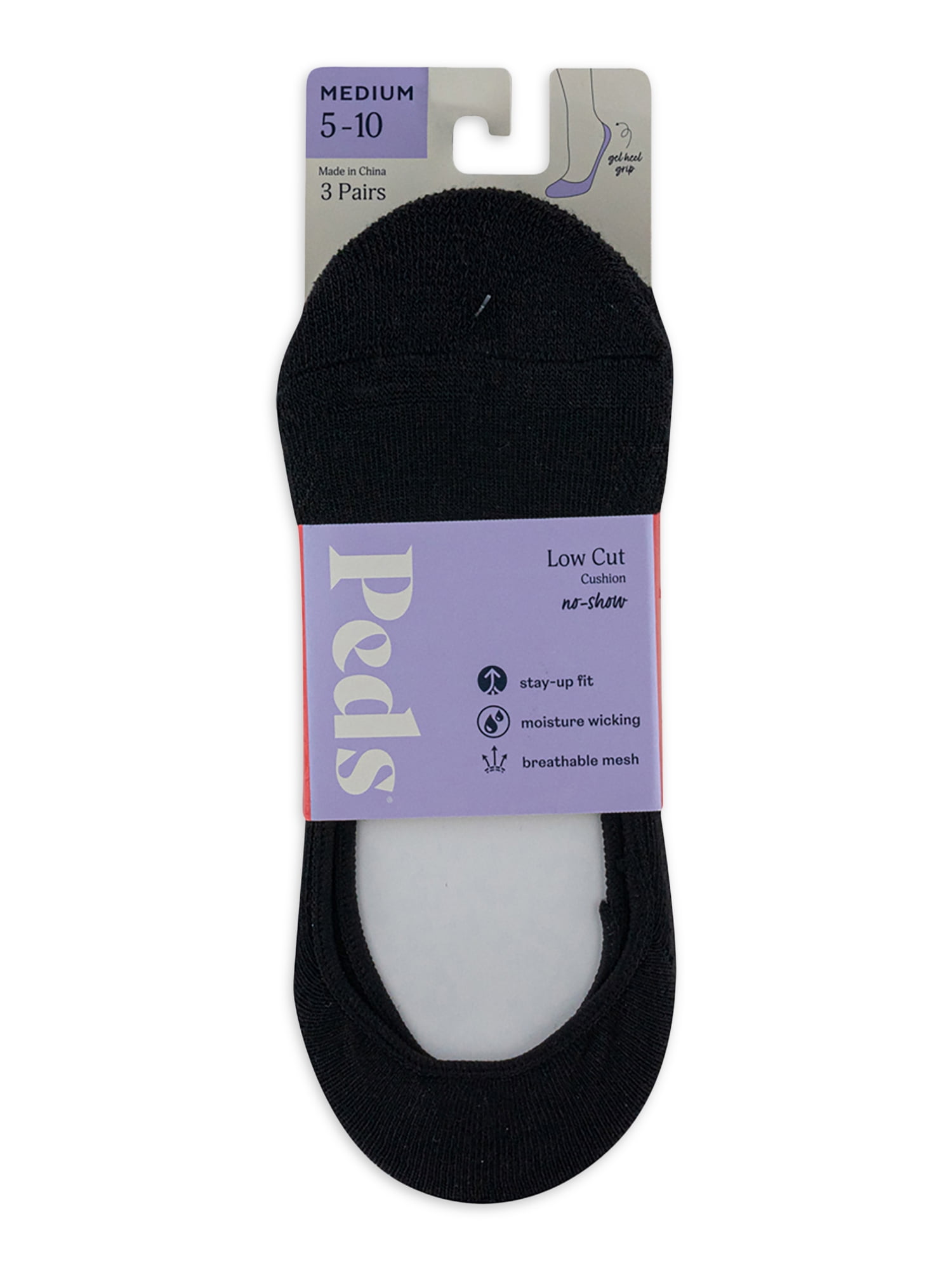 PEDS Women's Low Cut Cushion Liner Socks, 3 Pairs