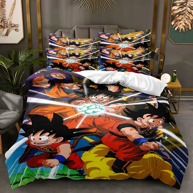 New Dragon Ball Cartoon Animation Down Bed Home Quilt Cover 3D Digital Printing Two-piece Set Three-piece Set