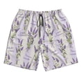 thumbnail image 5 of Goofa Lavender Flowers Printed Mens Swim Trunks Summer Quick Dry Short Beach Swimwear Bathing Suits-X-Large, 5 of 9