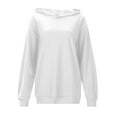 thumbnail image 3 of Krdevn Womens Fall Sweatshirts,Women's Casual Loose Fit Solid Color Long Sleeve Hoodie Pullover Sweatshirt,Pullover Sweatshirts for Women,Size:XL, 3 of 5