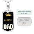 thumbnail image 2 of Ragdoll Cat Dad King Keychain Stainless Steel or 18k Gold, 2 of 10