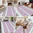 thumbnail image 5 of 5'x7' Area Rugs for Living Room Bedroom, Farm Fruits Washable Rug Carpet Runner Indoor Outdoor, Watermelon Lemons Peach Pink Grey Striped Non Slip Floor Mats Area Rug for Kitchen, Nursery, 5 of 8