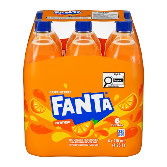 Fanta Orange Bottles, 710 mL, 6 Pack