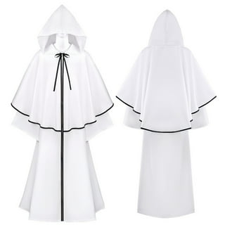 Women's Gothic Hooded Cloak Dress with Corset, Adult Cosplay Party Costume  Medieval Hooded Robe Cape Dress with Hood 